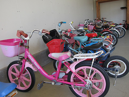  
幼児用自転車も種類豊富に用意。
