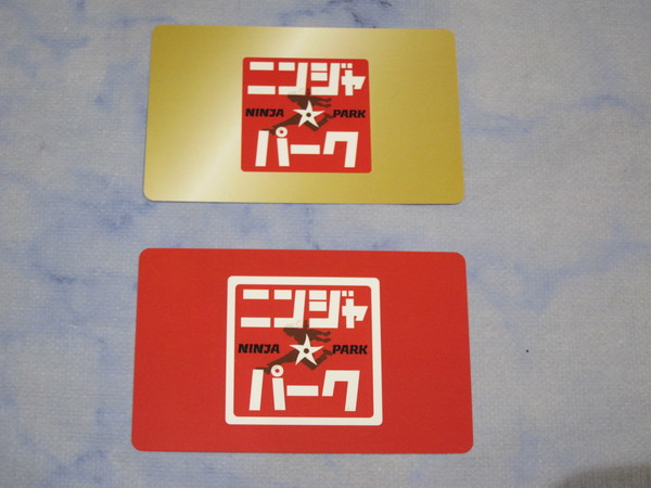 下の赤色が「単発会員カード」、上のゴールドが「月額会員カード」。