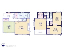 市川市曽谷２丁目　中古戸建　全居室６帖以上！