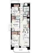 リノベーション！2階部分66.21m2西向き3LDK
三方角部屋で各居室に窓があり明るい室内です。