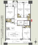 新規リノベーション！5階部分101.44m2南向き4LDK