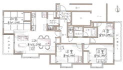 三面採光角住戸！4階部分89.28m2南西向き4LDK