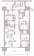 最上階65.08m2南西向き角部屋3LDK