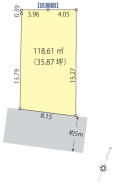 南東向き日当たり良好！土地面積118.61m2（35.87坪）
