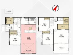 3号棟 ウォークインクローゼット、シューズインクローク、フリースペースを備えた収納充実プラン！