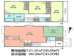 ＬＤＫ広々１８帖、全室収納完備の４ＬＤＫ