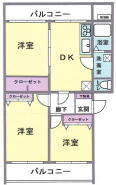 最上階・角部屋3DK