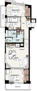 5階部分64.55m2南西向き角部屋3LDK