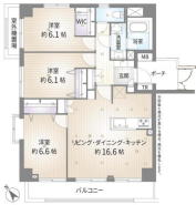 5階部分79.86m2角部屋3LDK＋WIC