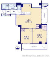 新規内装リフォーム！4階部分62.51m2南東角部屋2LDK＋WIC