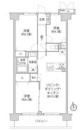 5階部分63.8m2南向き3LDK