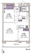 5階部分53.30m2南西向き2LDK＋WIC