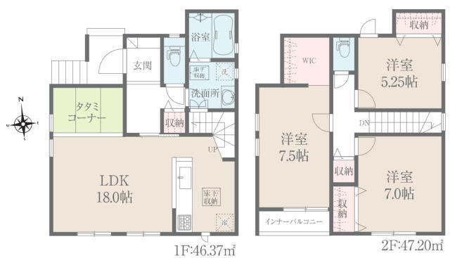 船橋市大穴北８丁目　未入居戸建　三方角地に堂々完成！