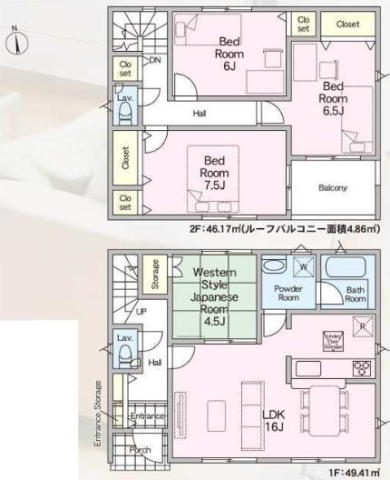 松戸市六実２丁目　新築戸建　駐車スペース２台分