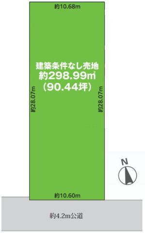 市川市原木３丁目　売地　南公道面の整形地！