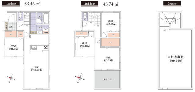 松戸市松戸　新築戸建　小屋裏収納付４ＬＤＫ