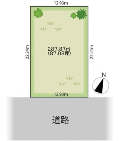 船橋市習志野台５丁目　売地　南東側道路面の整形地！
