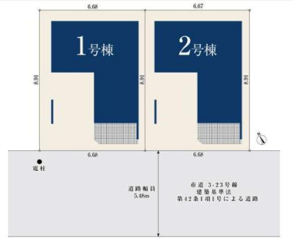 浦安市富士見２丁目　新築戸建　南西向き全２棟