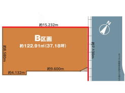 B号地 土地面積122.91m2（37.18坪）
お好きなハウスメーカー・プランで建築可能です。