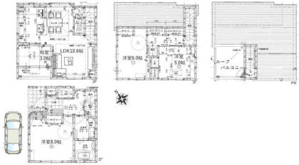 KEIWA-TOWN新田2丁目 新築戸建 屋上バルコニー付3LDK