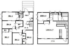 LDK広々20帖超の5SLDK!
