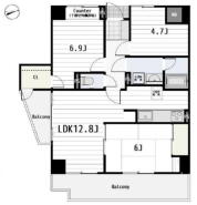 5階部分67.86m2東向き角部屋3LDK