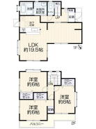 LDK19帖超、全居室6帖のゆとり3LDK!