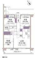 1階部分62.02m2南西向き3LDK