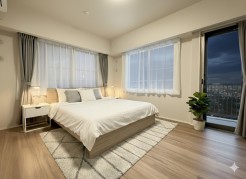 大容量の収納がある寝室。広々としたスペースでご家族の主寝室として、趣味のスペースなど多目的な用途に使用することができます!
※家具はイメージです。